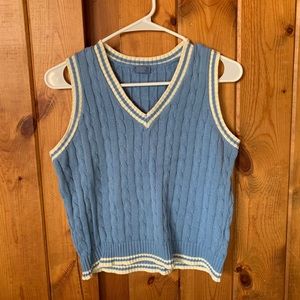 Brandy Melville Blue/Cream Sweater-vest.